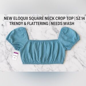 NWT New Eloquii Square Neck Crop Top | Sz 14 |Trendy & Flattering | needs wash